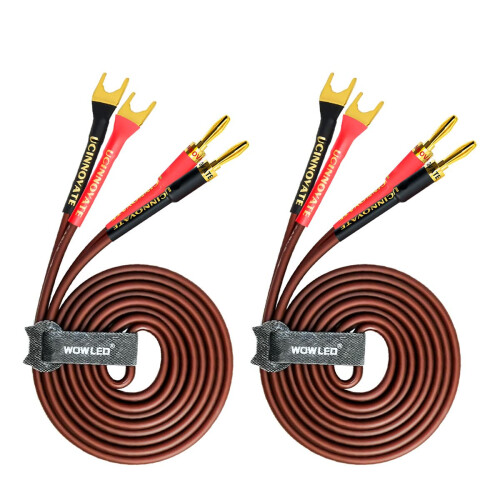 VVFLED 2 Pack HiFi OFC Speaker Cable with Banana P 2