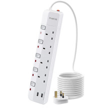 PARTH 3m Extension Lead with USB Slots Surge Prote
