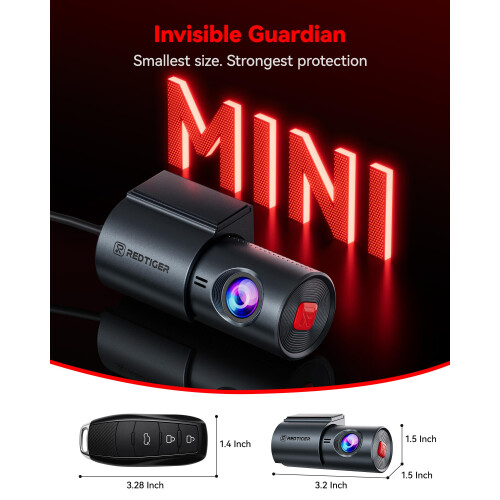 REDTIGER 4K Dash Cam Front, Mini dashcam with WiFi 1