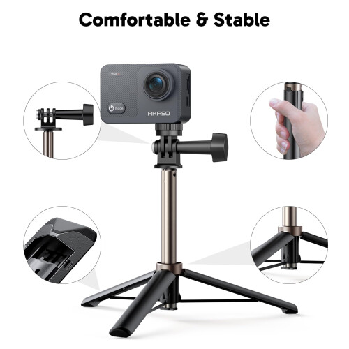 AKASO V50 X Action Camera Selfie Stick Bundle - In 2