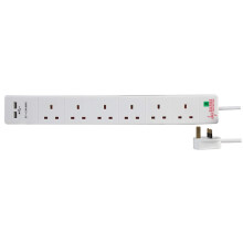 Pro Elec PEL00114 6 Way 2 USB Surge Protected Exte