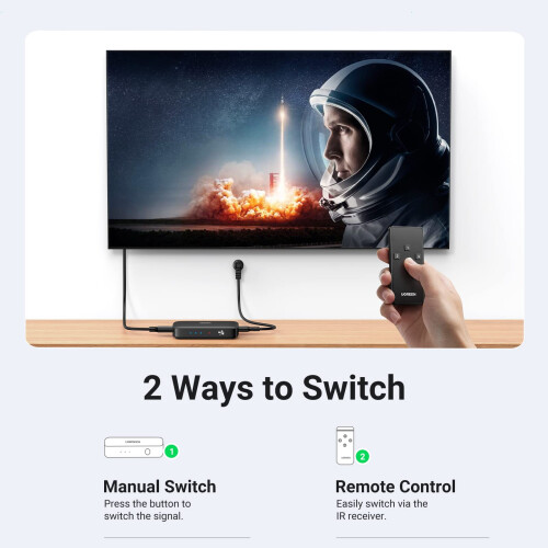 UGREEN HDMI Switch 3 IN 1 OUT HDMI Switcher Splitt 2