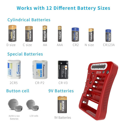 Dlyfull Battery Tester, LCD Display Universal Batt 1