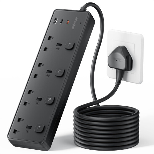 Extension Lead with 3 USB Slots(30W),4 Way Sockets