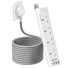 LENCENT Extension Lead with USB C Port, 4 Way Outl