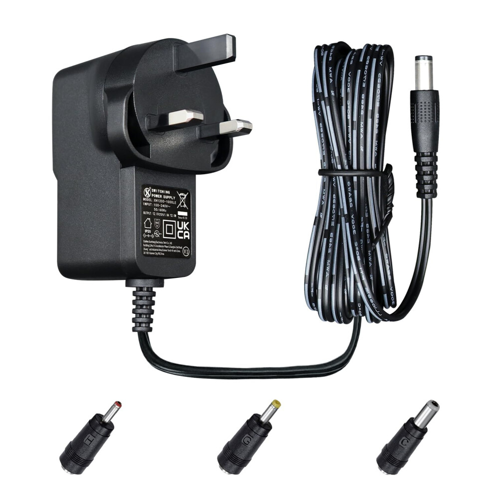 12V 1A 12W 3M/10Ft Long Power Supply Adapter, Ac Dc Switching Adapter (Input 100-240V, Output 12Volt 1Amp 1000Ma), Dc 12V Wall Mount Transformer Plug 14103414