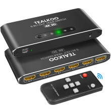 Aluminum HDMI Switch 5 in 1 out with Remote, Suppo