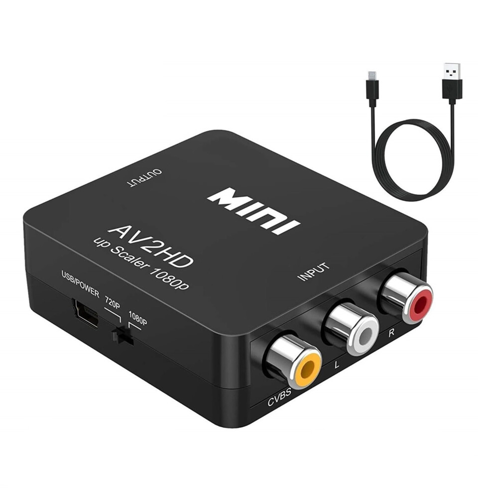 Photos - Cable (video, audio, USB) ZZOSRDR RCA to HDMI Adapter, AV to HDMI Converter, 1080P Mini RCA Composite CVBS AV to HDMI Video Audio Converter Adapter Su