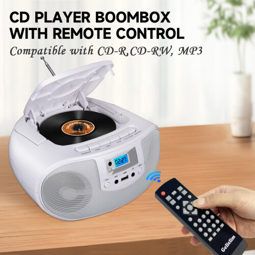 Gelielim CD Players for Home with Remote Control, 1