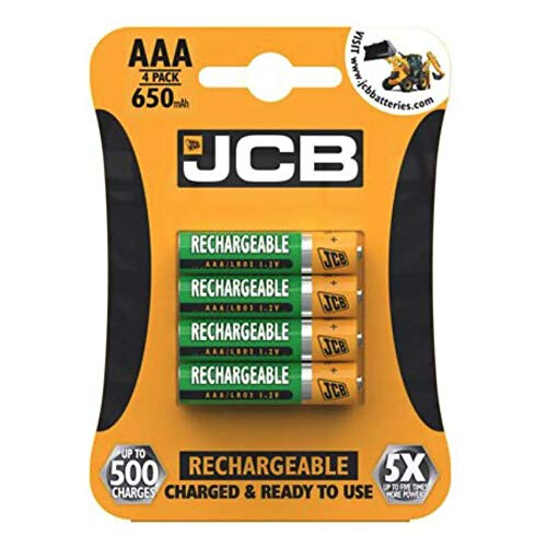JCB S17189 JCB AAA 650mAh Rechargeable Batteries - Pac