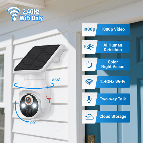 Kement 1080P Wireless Security Camera with Solar P 1