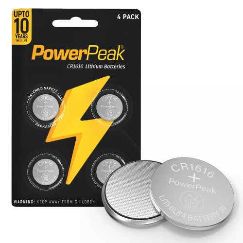 Power Peak CR1616 Battery - 3V Lithium Coin Cell B