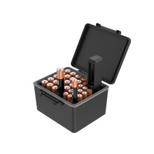 JJC AAA AA Battery Organiser Storage Case with Battery Tester, Water-Resistant Hard Holder Batteries Organizer with Detachable Battery Checker Holds