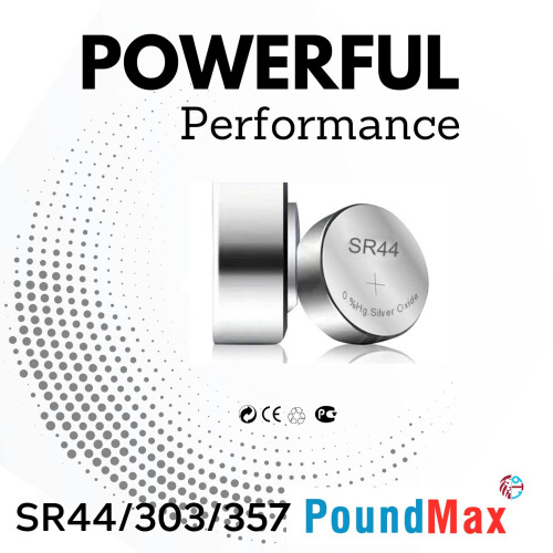 10 x PoundMax SR44 1.55 V Silver Oxide Button Cell 1