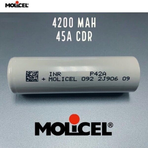 Molicel P42A 4200 mAh 45A Size: 21.7K Double High 2