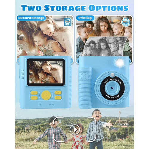 CKATE Kids Camera Instant Print, 1080P HD Instant 1