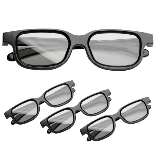 4Pcs 3D Glasses for Cinema, Black Universal 3D Gla