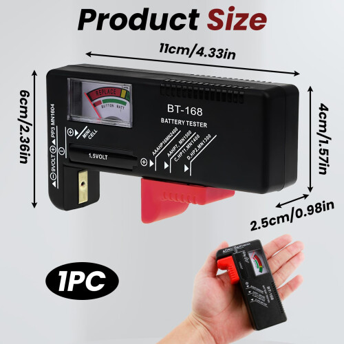 Analogue Battery Tester, Universal Battery Checker 2