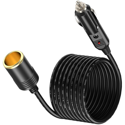 6M 12V/24V Vehicle Cigarette Lighter Power Extensi