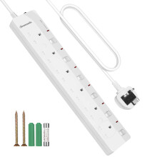 DEWENWILS 6 Way Extension Lead with Individual Swi