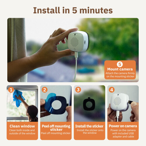 Girafit 3MP 2K Window Camera, 2.4GHz and 5GHz WiFi 1