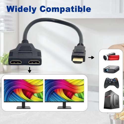 HDMI Splitter 1 in 2 Out HDMI Splitter for Dual Mo 2