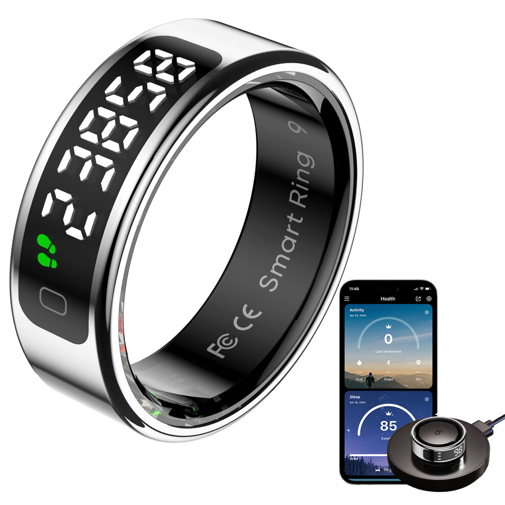 Findtime Smart Ring With Display Sleep Tracker Heart Rate B