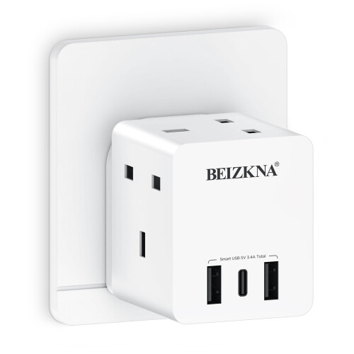 Multi Plug Adapter with 3 USB 3 Way Plug Adaptor E