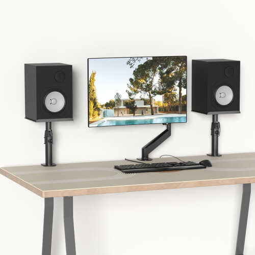suptek Clamp-on Speaker Stand Desk Mount Set, 9.6 1
