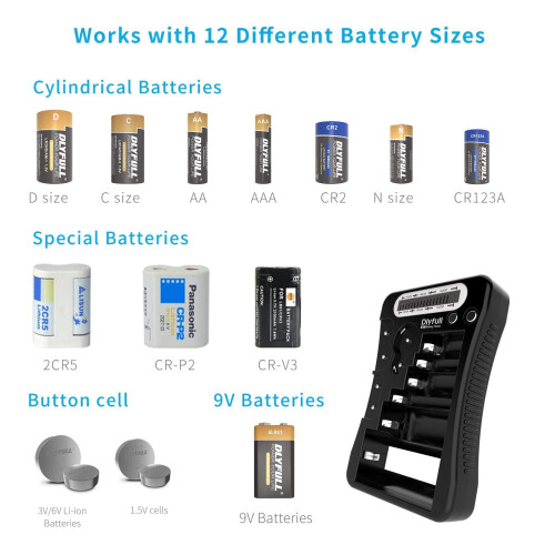Dlyfull Universal Battery Tester with LCD Display, 1