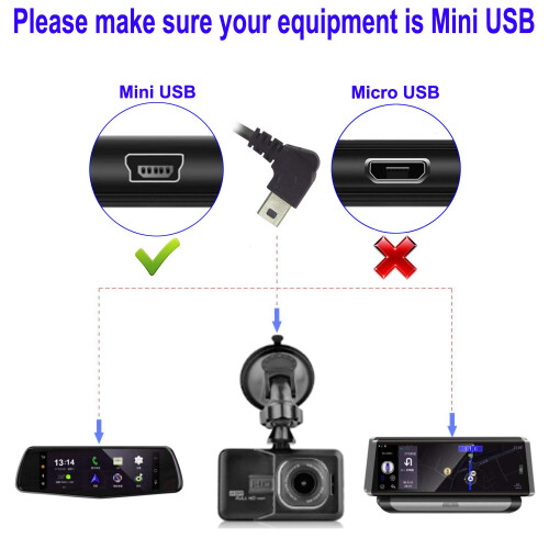 Gebildet Dash Cam Hardwire Kit Mini USB 10ft 12V-2 1