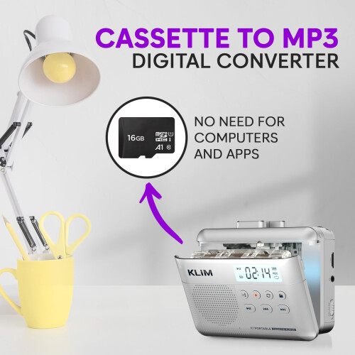 KLIM K7 Cassette Tape Player - Cassette to MP3 Con 2
