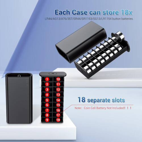 (2 Pack) LR44 Battery Holder, Coin Cell Case for 3 1