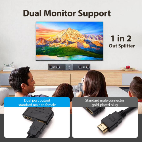 1 pcs HDMI Splitters 1 in 2 Out HDMISplitter,doubl 2