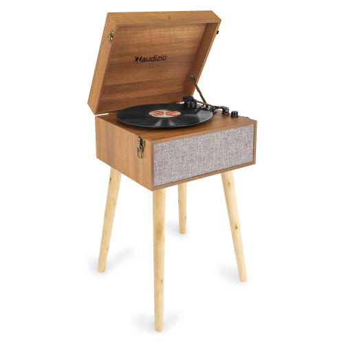 Audizio Fremont Retro Record Player with Legs, Blu