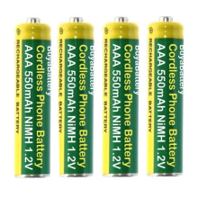 Pack of 4 Cordless Phone Batteries AAA 550mAh Rech