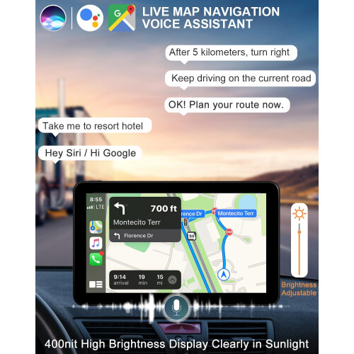 Wireless Apple CarPlay Android Auto Screen, Car St 2