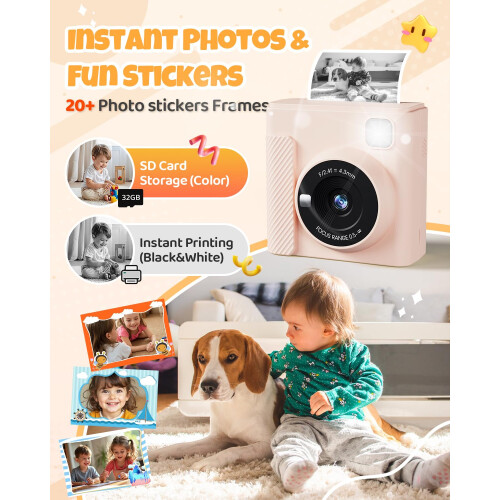 TIATUA Kids Camera Instant Print, 2.4'' Instant Ca 2