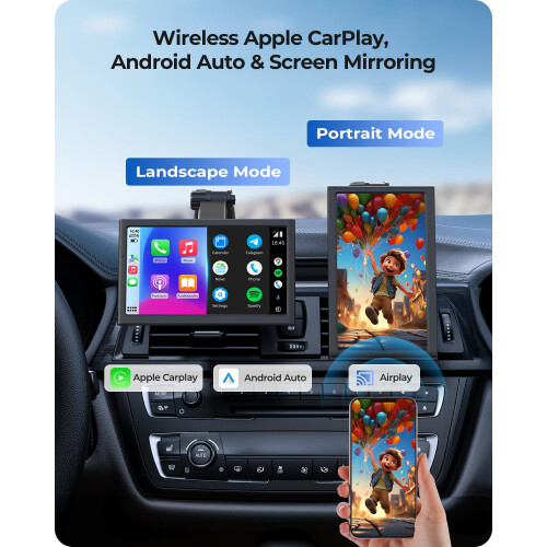 Krunia 7" Wireless Portable 60FPS Car Play Screen 1