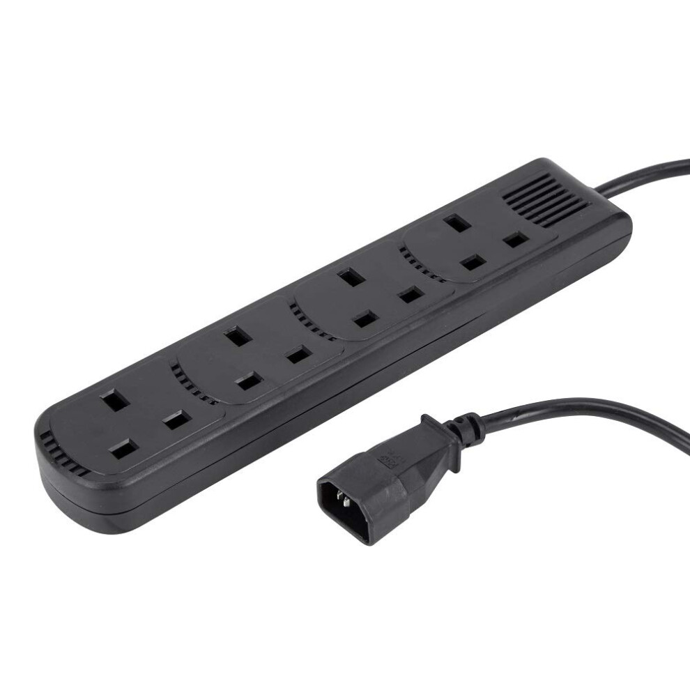 Computer Spares 1M Iec C14 Plug To 4 Gang Mains Po 76816840