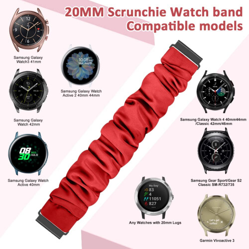 YCHDDER 20mm Elastic Scrunchie Watch Straps for Ga 1