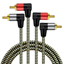 Hanprmeee RCA Cable,90 Degree Right Angled 2 RCA M