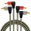 Hanprmeee RCA Cable,90 Degree Right Angled 2 RCA M 1