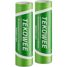 3.7V Rechargeable Battery Flat Top 2 Pack, 3000mAh
