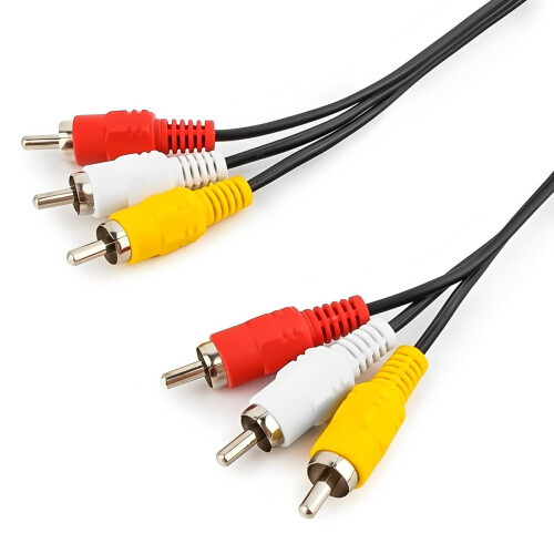 DAJING 3 xRCA Composite Cable 1m - 75-Ohm AV Male-
