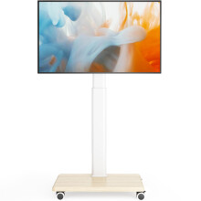 Mobile TV Stand for 27 to 65 Inch TVs, Portable Rolling TV Cart on Wheels, Tall Universal Floor Stands with Swivel Mount, Height Adjustable Sleeking