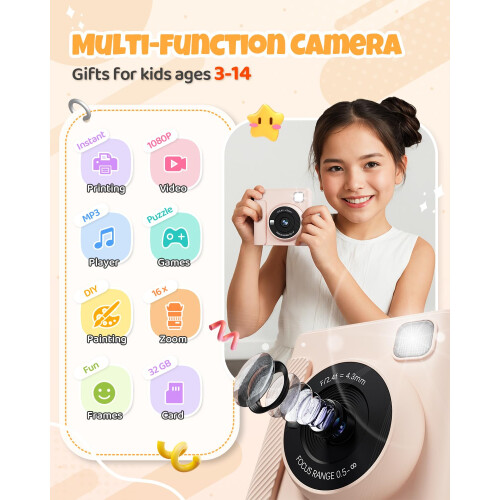 TIATUA Kids Camera Instant Print, 2.4'' Instant Ca 1