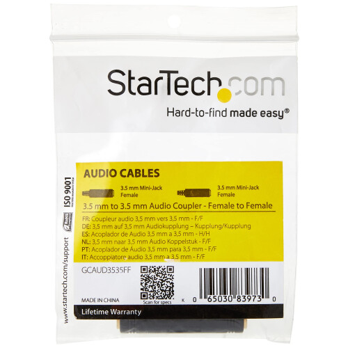 StarTech.com 3.5mm Female to Female Coupler - 3.5m 1