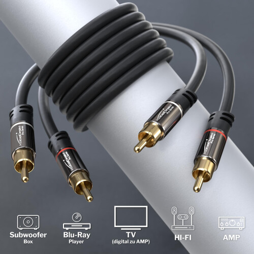 KabelDirekt – RCA Cable, 22 RCA to RCA plugs, Coa 1