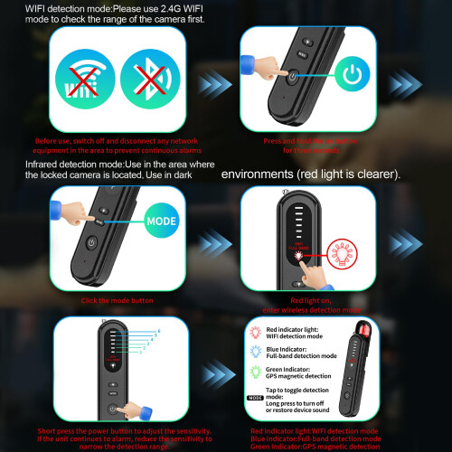 Aroeally Hidden Camera Detector - Hidden Device GP 1